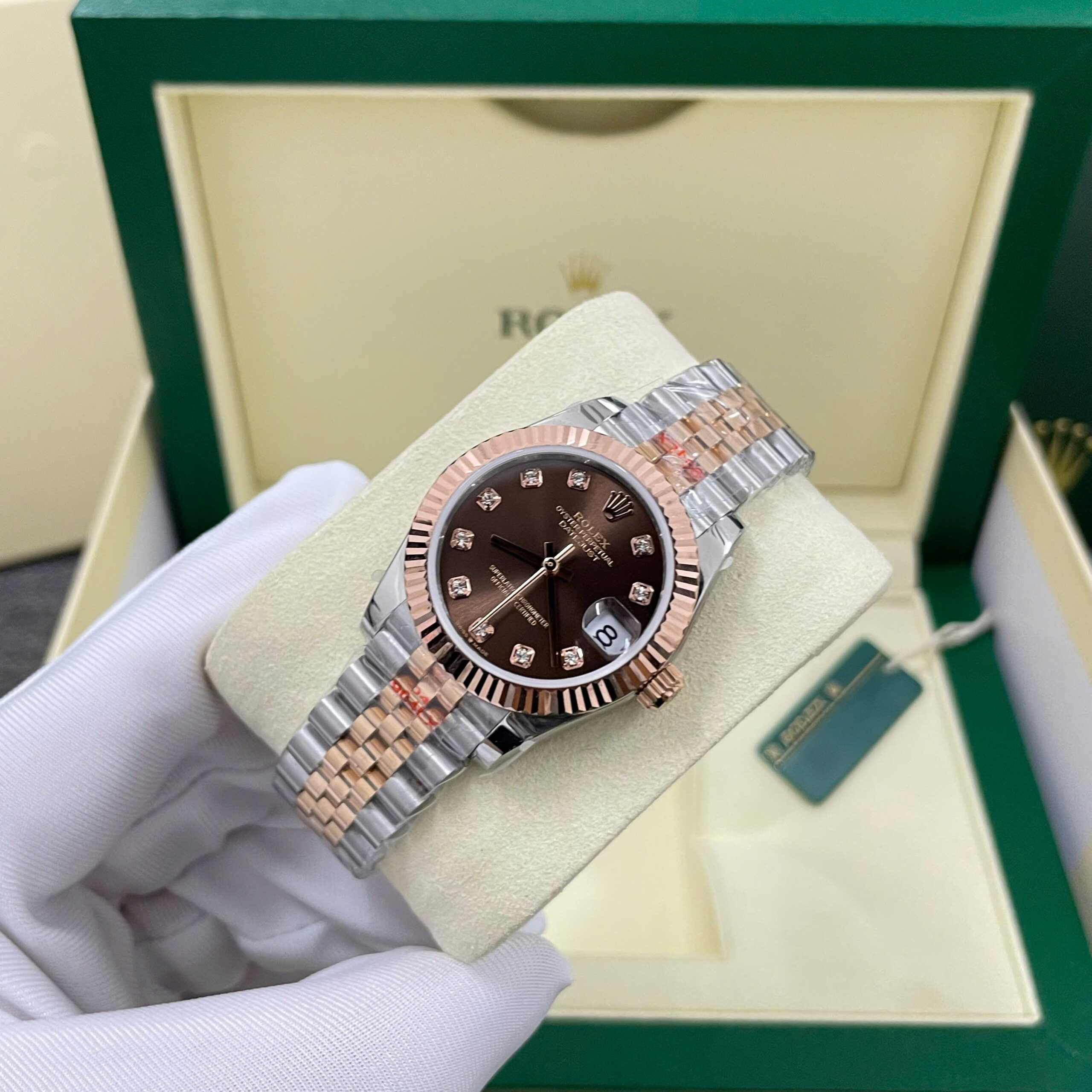 Đồng Hồ Rolex Chế Tác DateJust 278271 Bọc Vàng Thật Mặt Số Chocolate Cọc Số Đá Xưởng GM 31mm (12) Đồng Hồ Rolex Chế Tác DateJust 278271 Bọc Vàng Thật Mặt Số Chocolate Cọc Số Đá Xưởng GM 31mm (12)