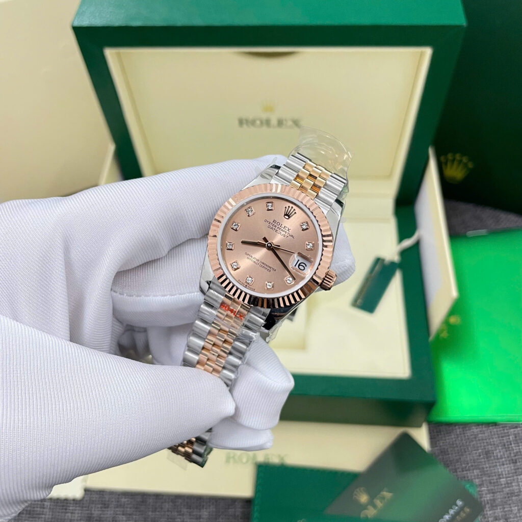 Đồng Hồ Rolex Chế Tác DateJust 278271 Bọc Vàng Thật Mặt Số Hồng Nhà Máy GM 31mm (12)