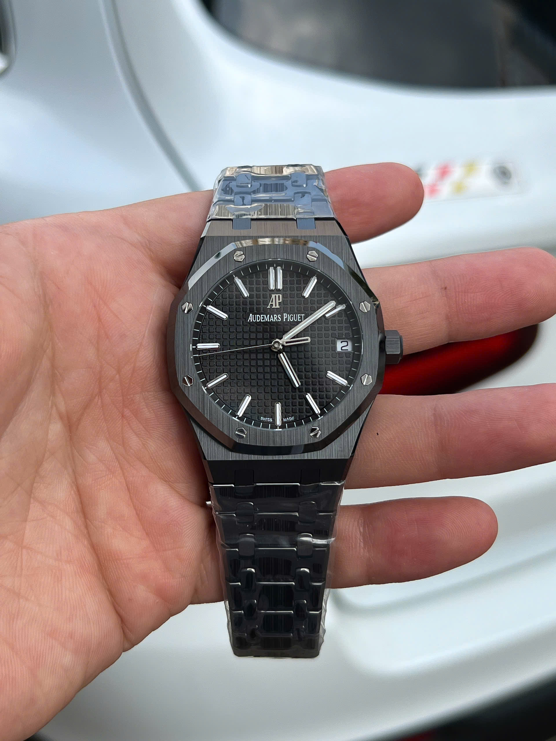 Đồng Hồ Audemars Piguet Chế Tác Gốm Đen Royal Oak 15500CE Mặt Xanh Xưởng APS 41mm (10) Đồng Hồ Audemars Piguet Chế Tác Gốm Đen Royal Oak 15500CE Mặt Xanh Xưởng APS 41mm (3)