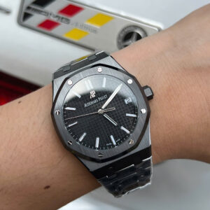 Đồng Hồ Audemars Piguet Chế Tác Gốm Đen Royal Oak 15500CE Mặt Xanh Xưởng APS 41mm (3)