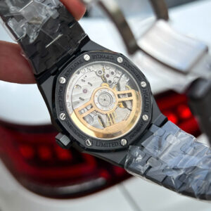 Đồng Hồ Audemars Piguet Chế Tác Gốm Đen Royal Oak 15500CE Mặt Xanh Xưởng APS 41mm (3)