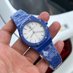 Đồng Hồ Audemars Piguet Chế Tác Gốm Xanh Royal Oak 15500CE Mặt Trắng Xưởng APS 41mm (1)