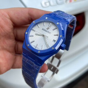 Đồng Hồ Audemars Piguet Chế Tác Gốm Xanh Royal Oak 15500CE Mặt Trắng Xưởng APS 41mm (1)