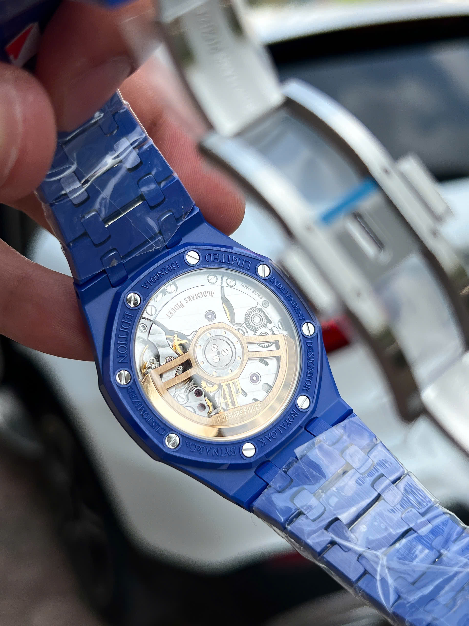 Đồng Hồ Audemars Piguet Chế Tác Gốm Xanh Royal Oak 15500CE Mặt Trắng Xưởng APS 41mm (7)