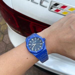 Đồng Hồ Audemars Piguet Chế Tác Gốm Xanh Royal Oak 15500CE Mặt Xanh Xưởng APS 41mm (9)