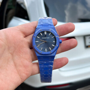 Đồng Hồ Audemars Piguet Chế Tác Gốm Xanh Royal Oak 15500CE Mặt Xanh Xưởng APS 41mm (9)