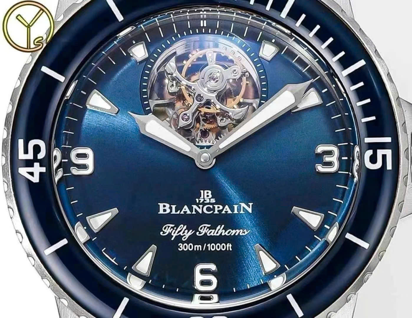 Đồng Hồ Blancpain Fifty Fathoms Tourbillon 8 Jours 5025 12B40 O52B Màu Xanh YS Factory 45mm (9) Đồng Hồ Blancpain Fifty Fathoms Tourbillon 8 Jours 5025 12B40 O52B Màu Xanh YS Factory 45mm (2)