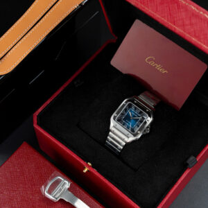 Đồng Hồ Cartier Rep 1 1 Santos WSSA0063 Nữ Mặt Xanh Blue Nhà Máy BV 35,1mm (1)