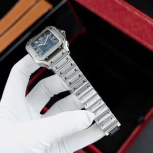 Đồng Hồ Cartier Rep 1 1 Santos WSSA0063 Nữ Mặt Xanh Blue Nhà Máy BV 35,1mm (1)