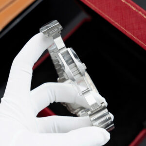 Đồng Hồ Cartier Rep 11 Santos W2SA0016 Nữ Mặt Trắng Màu Demi Xưởng BV 35,1mm