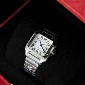 Đồng Hồ Cartier Rep 11 Santos W2SA0016Nữ Mặt Trắng Dây Thép Nhà Máy BV 35,1mm (8)