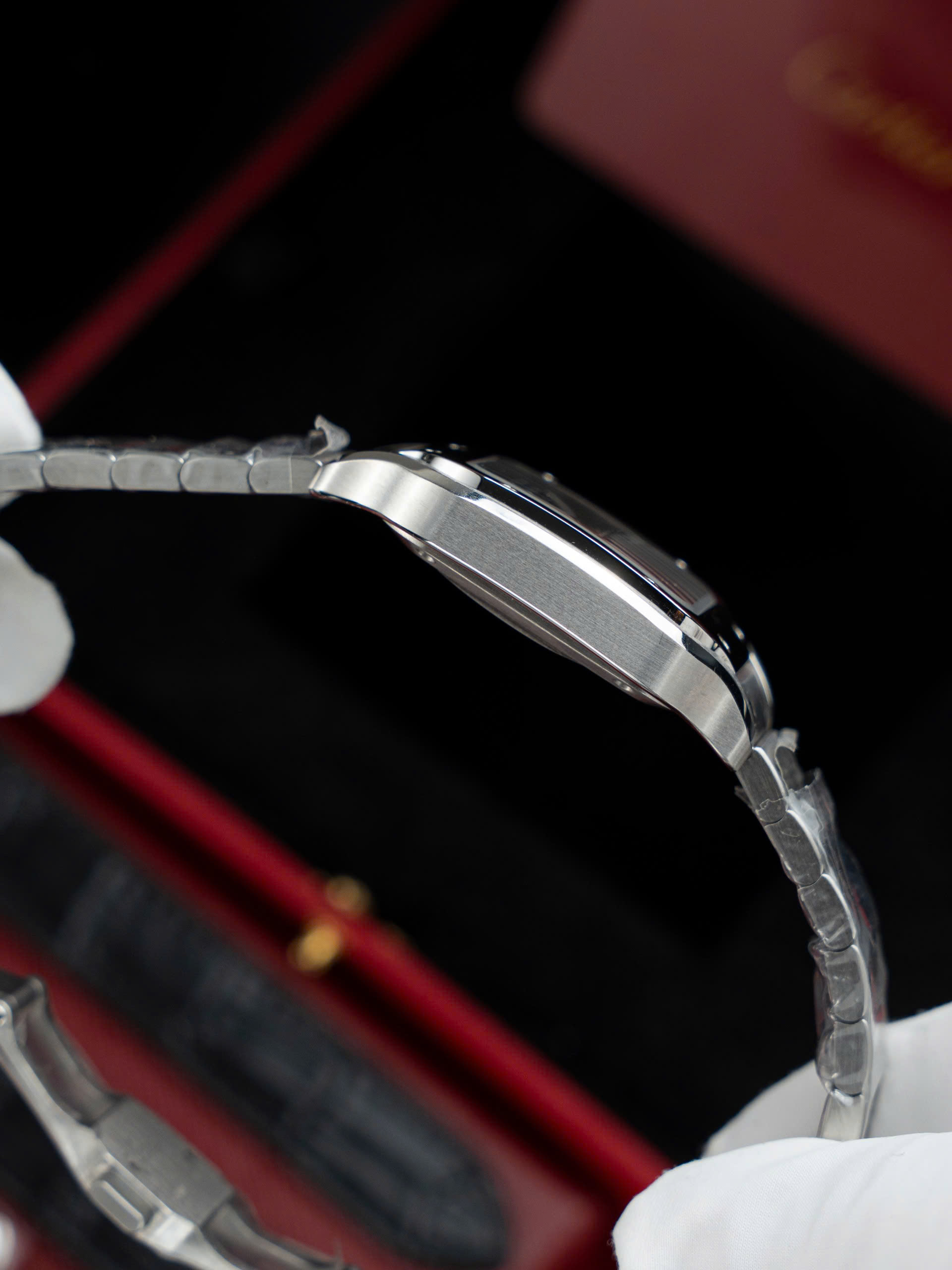 Đồng Hồ Cartier Rep 11 Santos WSSA0061 Nữ Mặt Xanh Lá Nhà Máy BV 35,1mm (1)