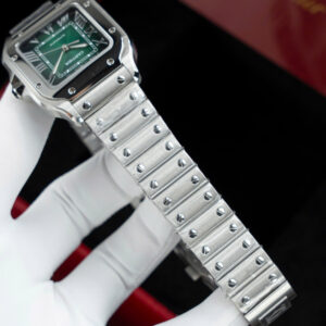 Đồng Hồ Cartier Rep 11 Santos WSSA0061 Nữ Mặt Xanh Lá Nhà Máy BV 35,1mm (6)