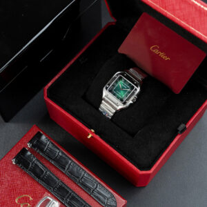 Đồng Hồ Cartier Rep 11 Santos WSSA0061 Nữ Mặt Xanh Lá Nhà Máy BV 35,1mm (6)