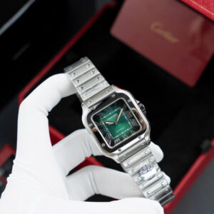 Đồng Hồ Cartier Rep 11 Santos WSSA0061 Nữ Mặt Xanh Lá Nhà Máy BV 35,1mm (6)