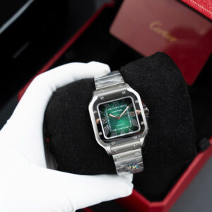 Đồng Hồ Cartier Rep 11 Santos WSSA0061 Nữ Mặt Xanh Lá Nhà Máy BV 35,1mm (6)