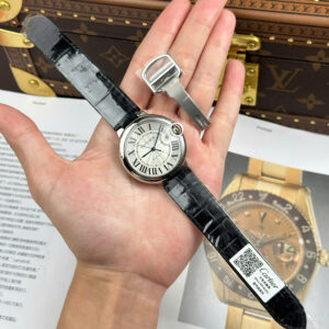 Đồng Hồ Cartier Replica 11 Ballon Bleu Cao Cấp Dây Da Màu Đen Nhà Máy AF 40mm (4)