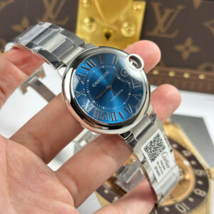 Đồng Hồ Cartier Replica 11 Ballon Bleu Cao Cấp Mặt Số Xanh Blue Dây Thép Nhà Máy AF 40mm (4)