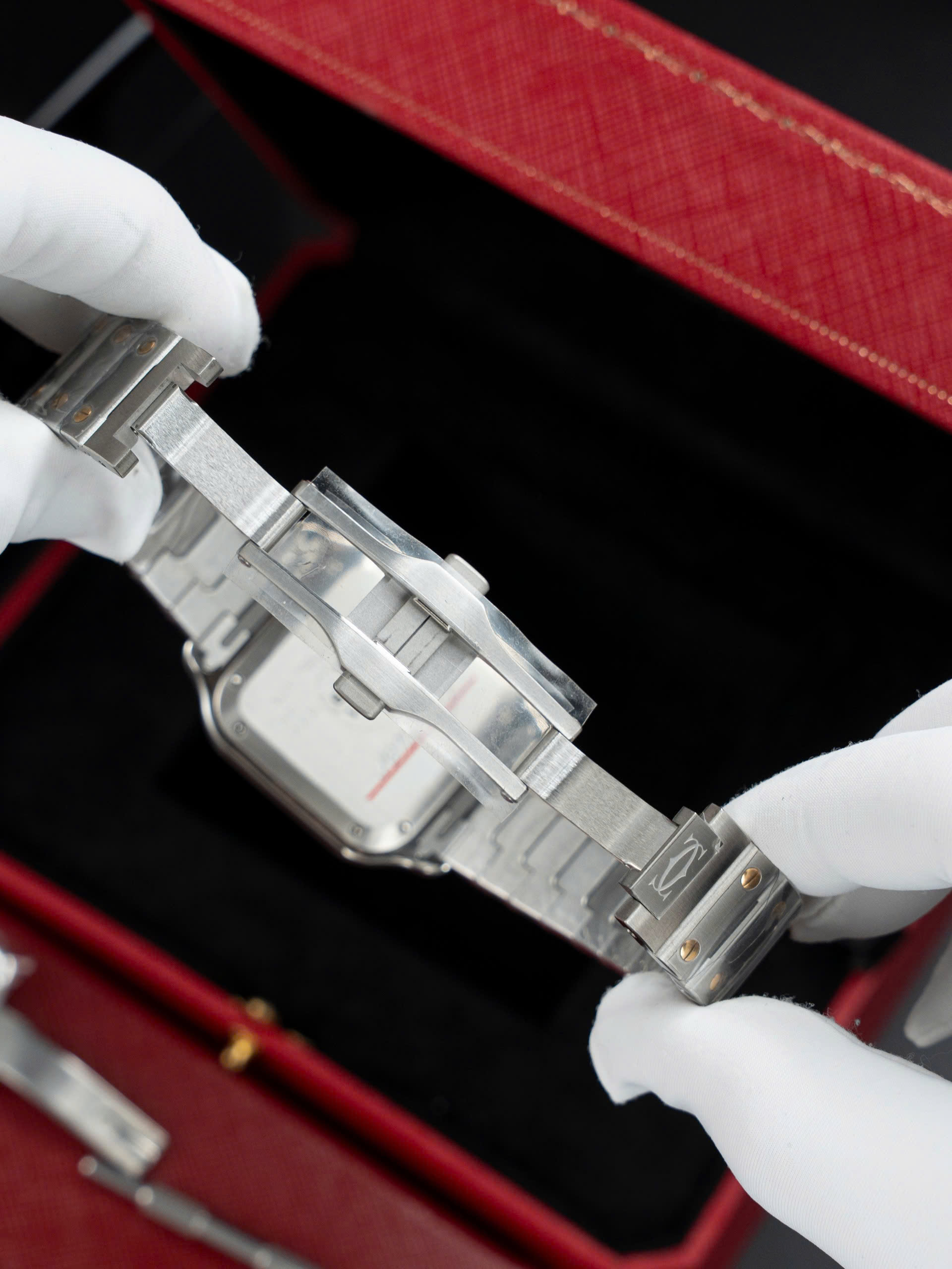 Đồng Hồ Cartier Santos W2SA0016 Replica 11 Nữ Mặt Trắng Nhà Máy BV 35,1mm (3)