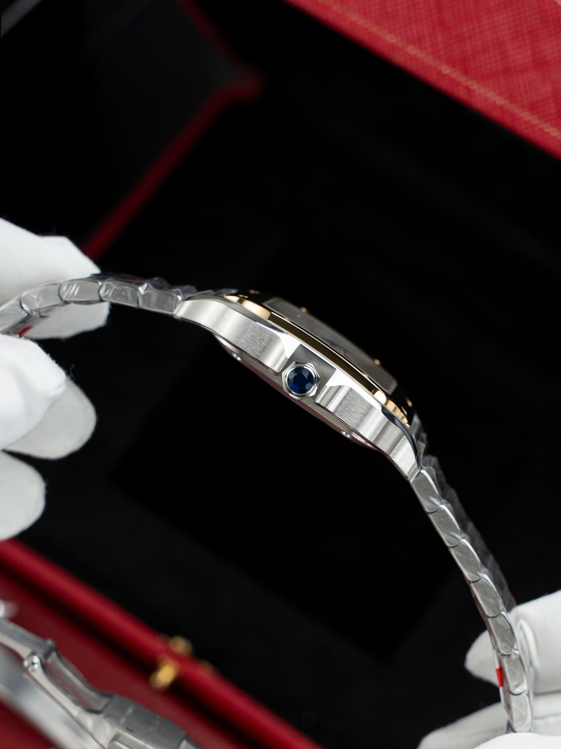 Đồng Hồ Cartier Santos W2SA0016 Replica 11 Nữ Mặt Trắng Nhà Máy BV 35,1mm (4)