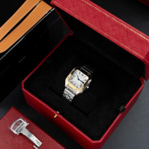 Đồng Hồ Cartier Rep 11 Santos W2SA0016 Nữ Mặt Trắng Màu Demi Xưởng BV 35,1mm