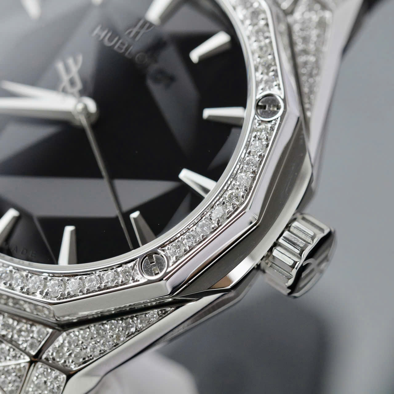 Đồng Hồ Hublot Orlinski Titanium Đính Full Kim Cương Moissanite Hong Kong Chế Tác 40mm (5)