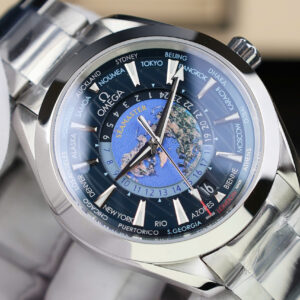 Đồng Hồ Omega Aqua Terra World Timer Rep 11 Tặng Dây Cao Su Nhà Máy N1 41mm (3)