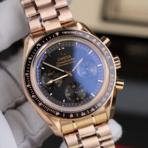 Đồng Hồ Omega Rep 11 SpeedMaster Moonwatch Màu Vàng Hồng Mặt Đen 42mm (4)