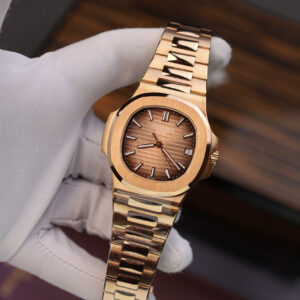 Đồng Hồ Patek Philippe Chế Tác Bọc Vàng 18K Nautilus 5711 Mặt Chocolate 3K Factory 40mm (12)