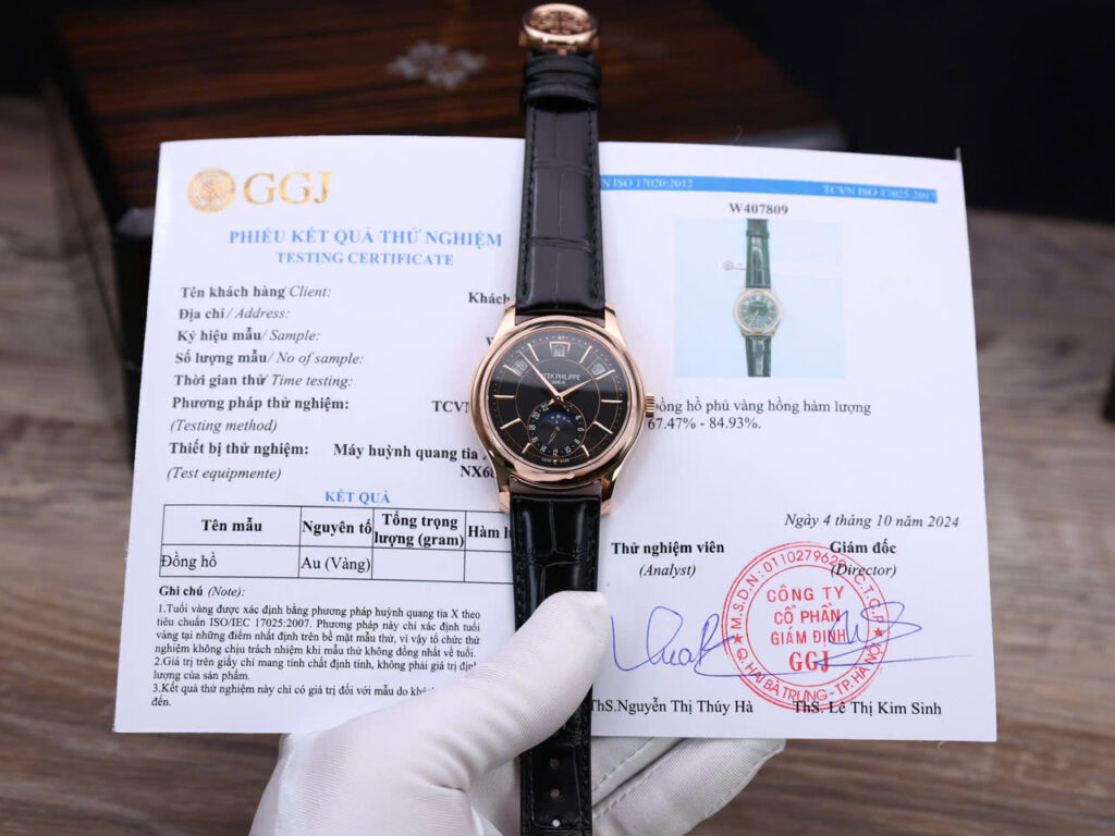 Đồng Hồ Patek Philippe Chế Tác Bọc Vàng Hồng 18K Complications 5205R Mặt Xanh Xưởng KM 40mm (1)