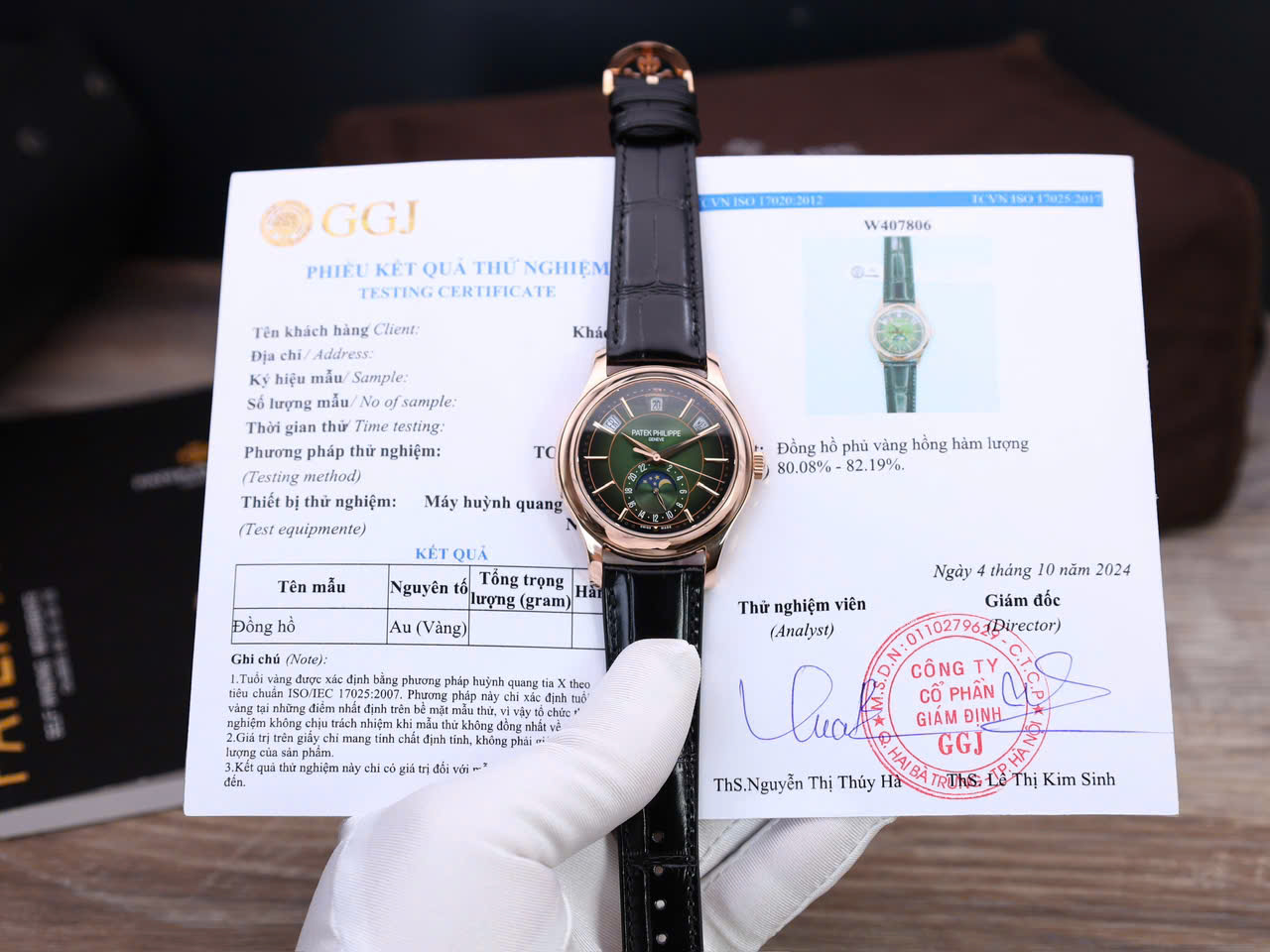 Đồng Hồ Patek Philippe Chế Tác Bọc Vàng Hồng 18K Complications 5205R Mặt Xanh Xưởng KM 40mm (2) Đồng Hồ Patek Philippe Chế Tác Bọc Vàng Hồng 18K Complications 5205R Mặt Xanh Xưởng KM 40mm (2)