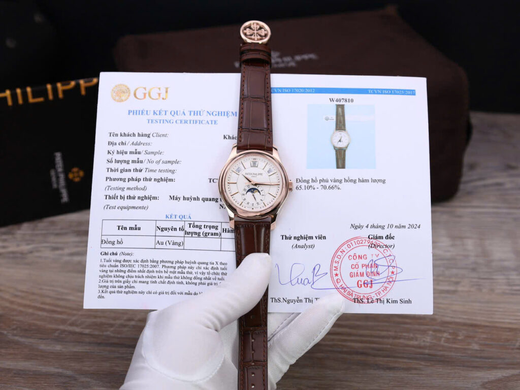 Đồng Hồ Patek Philippe Chế Tác Bọc Vàng Hồng 18K Complications 5205R Nhà Máy KM 40mm (5)