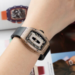 Đồng Hồ Richard Mille Rep 1 1 RM07-01 Nữ Đính Đá Dây Cao Su Đen Xưởng ZF 32x46mm (1)