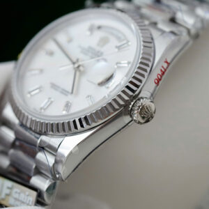 Đồng Hồ Rolex 1 1 Day-Date 128239-0065 Mặt Xà Cừ Đính Đá Nhà Máy QF New 2025 36mm (1)