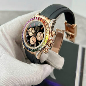 Đồng Hồ Rolex 1 1 Daytona 116595RBOW Rainbow Bọc Vàng Đính Đá Quý Nhân Tạo 40mm (10)