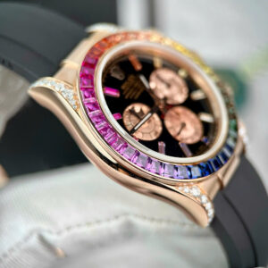Đồng Hồ Rolex 1 1 Daytona 116595RBOW Rainbow Bọc Vàng Đính Đá Quý Nhân Tạo 40mm (10)