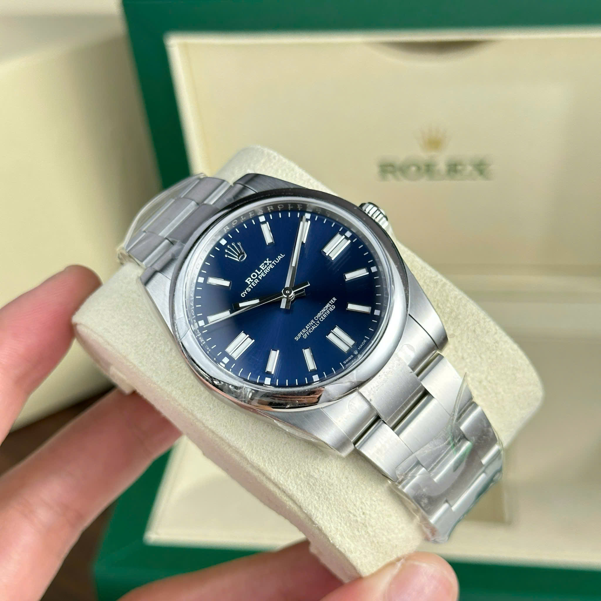 Đồng Hồ Rolex Chế Tác Oyster Perpetual 124300 Mặt Số Blue Nhà Máy Clean 41mm (6)