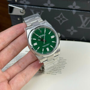 Đồng Hồ Rolex Chế Tác Oyster Perpetual 124300 Mặt Số Xanh Lá Nhà Máy Clean 41mm (5)