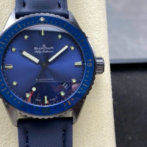 Đồng hồ Blancpain Fifty Fathoms Bathyscaphe 5000A Gốm Đen Mặt Xanh Xưởng GFF 44mm (1)
