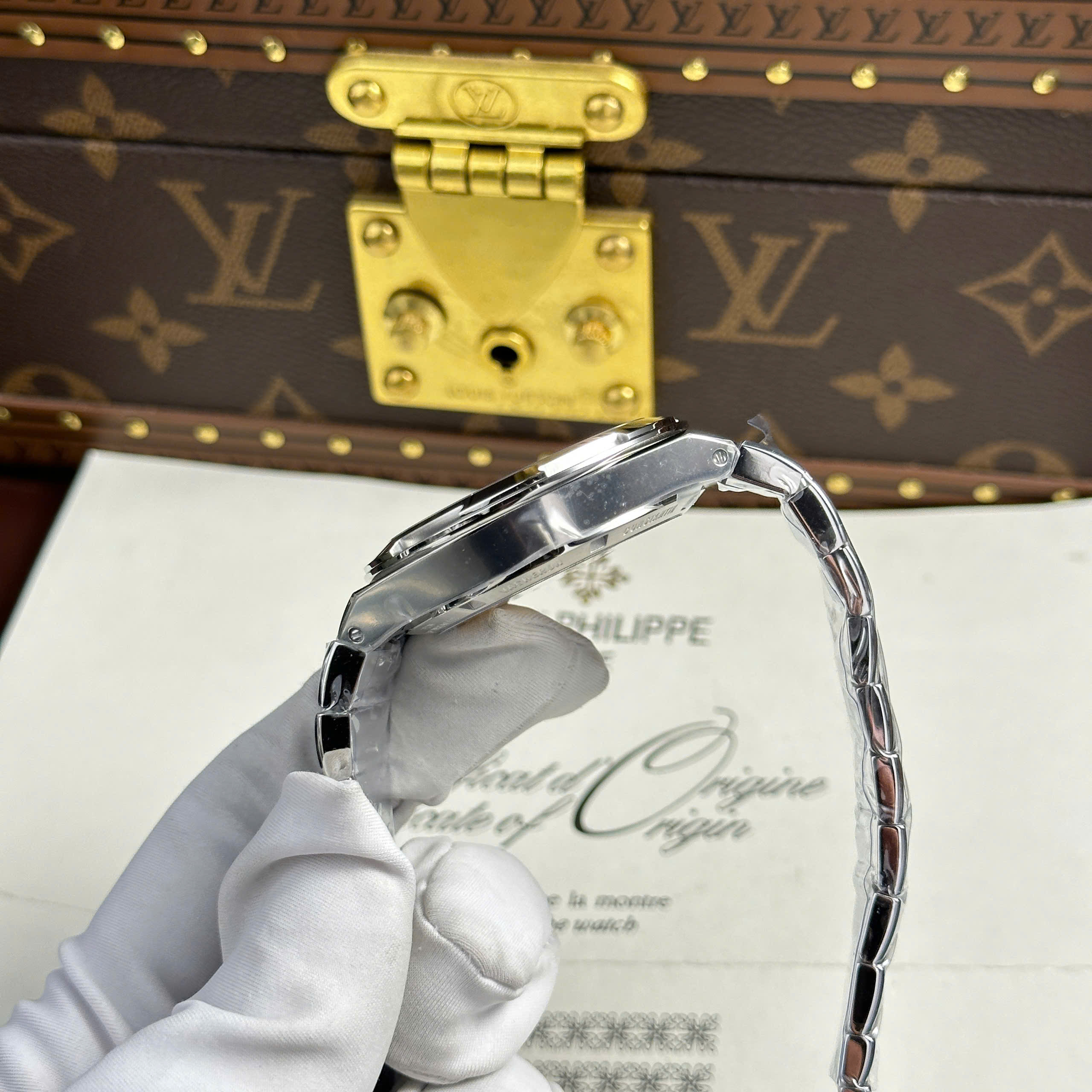 Đồng hồ Vacheron Constantin Chế Tác Overseas 4500V Mặt Đen Nhà Máy MKS 41mm (6)