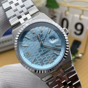 Đồng Hồ Rolex Land-Dweller 127336 Mặt Số Xanh Băng Giá Họa Tiết Tổ Ong Chế Tác 40mm (1)