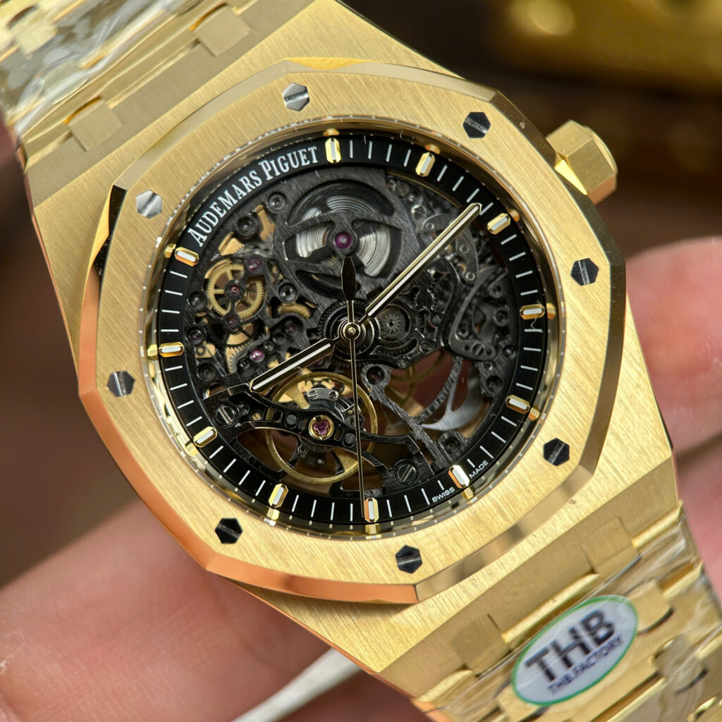 Đồng Hồ Audemars Piguet Royal Oak Openworked 15407 Mạ Vàng Chế Tác Skeleton 41mm (1)
