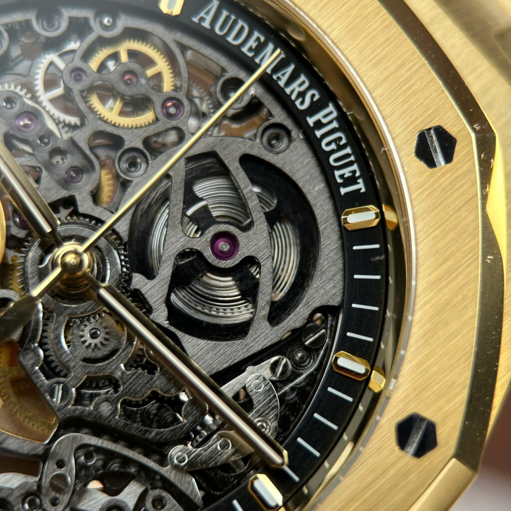 Đồng Hồ Audemars Piguet Royal Oak Openworked 15407 Mạ Vàng Chế Tác Skeleton 41mm (1)
