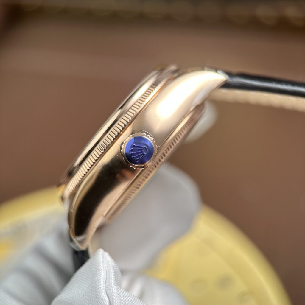 Đồng Hồ Rolex Cellini Dual Time 50525 Mạ Vàng Hồng Replica 1:1 Nhà Máy KZ 39mm