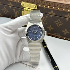 ĐỒNG HỒ OMEGA CONSTELLATION REP 11 MẶT SỐ HOẠ TIẾT MÀU XANH DƯƠNG THÉP ĐÚC ĐẶC NHÀ MÁY VS 38MMM