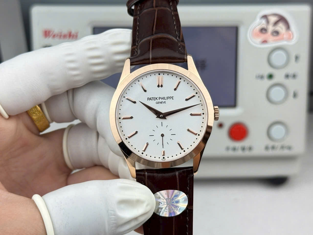 ĐỒNG HỒ PATEK PHILIPPE CALATRAVA 6119R-0001 CHẾ TÁC MẠ VÀNG HỒNG MẶT SỐ MÀU TRẮNG DÂY DA 39MM (1)