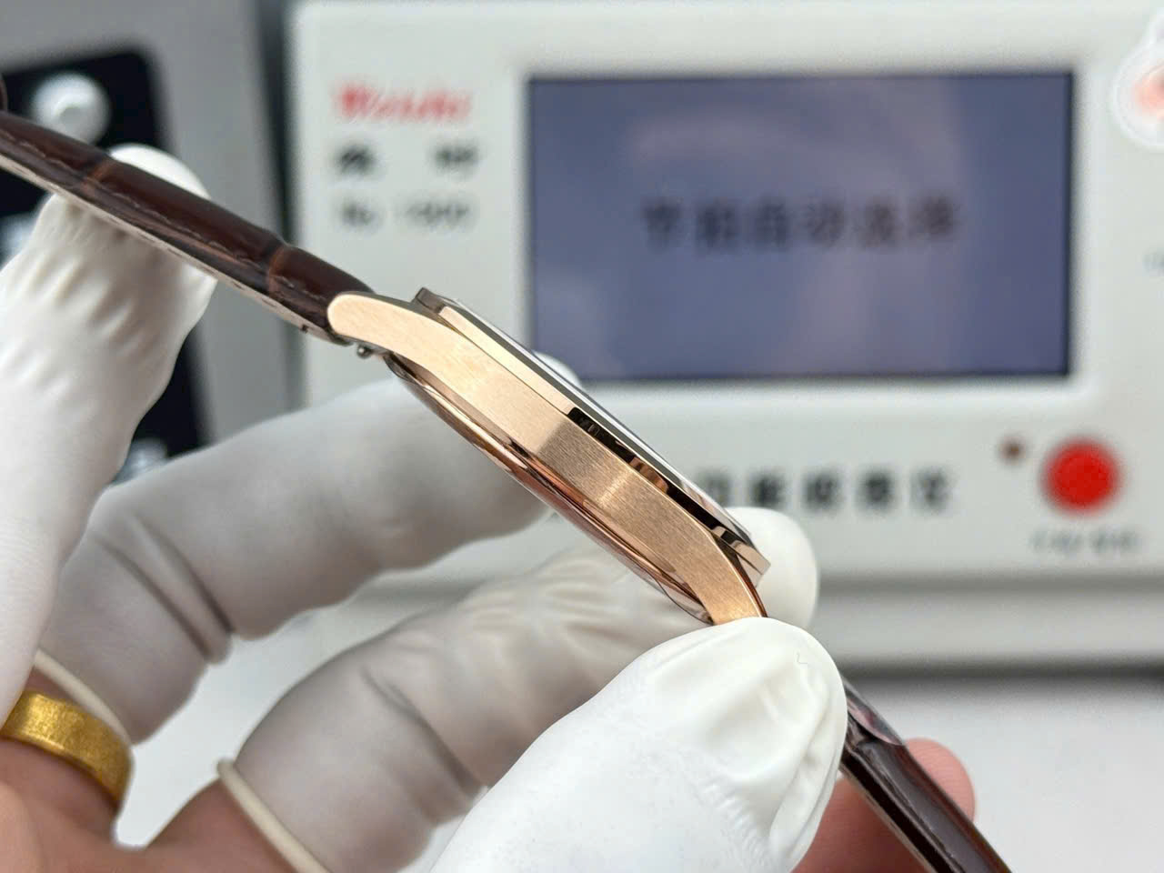 ĐỒNG HỒ PATEK PHILIPPE CALATRAVA 6119R-0001 CHẾ TÁC MẠ VÀNG HỒNG MẶT SỐ MÀU TRẮNG DÂY DA 39MM (4)