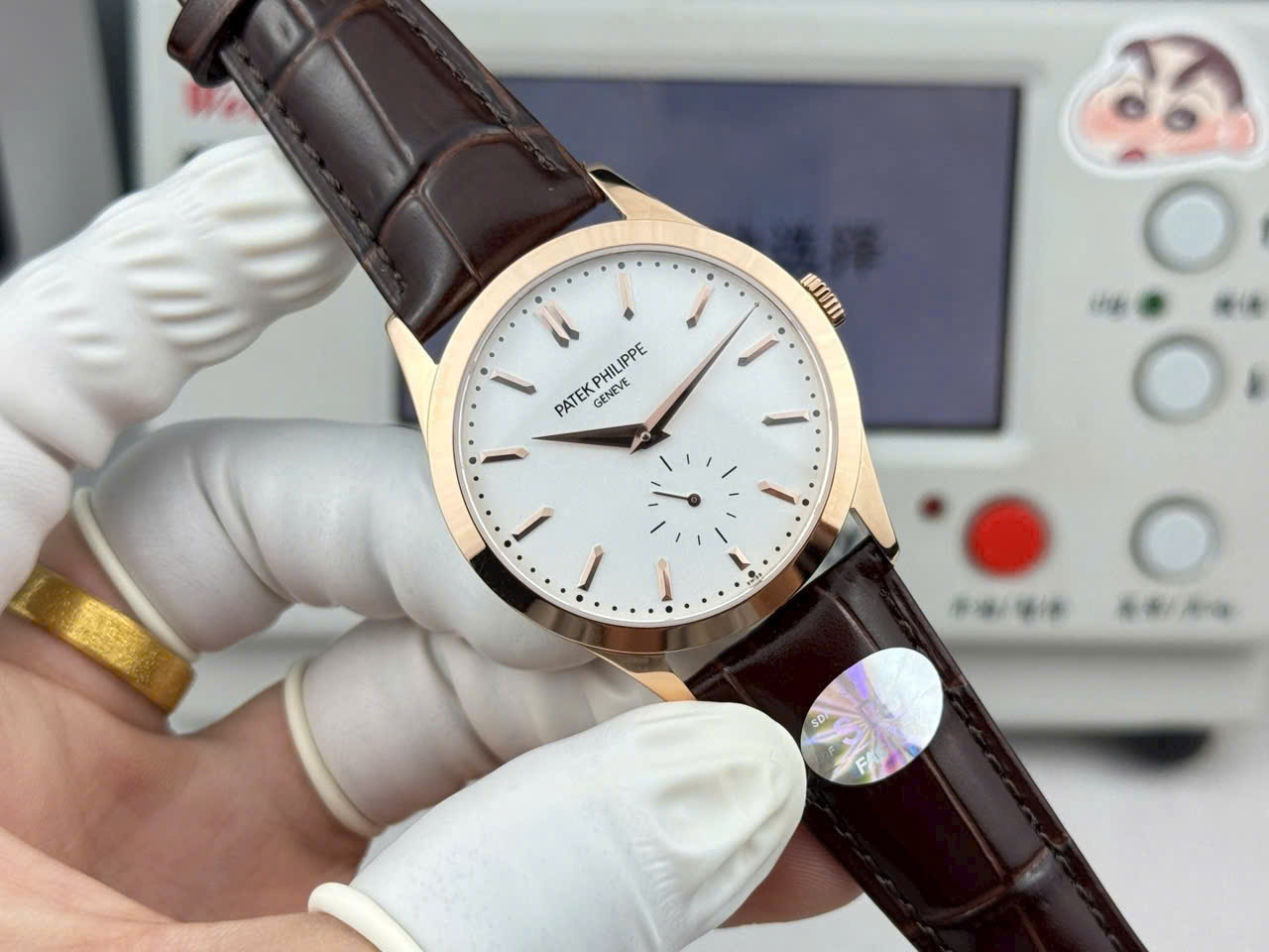 ĐỒNG HỒ PATEK PHILIPPE CALATRAVA 6119R-0001 CHẾ TÁC MẠ VÀNG HỒNG MẶT SỐ MÀU TRẮNG DÂY DA 39MM (8)