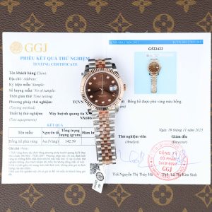 ROLEX DATEJUST GOOD IMITATION WATCH 18K GOLD WRAPPED BROWN CHOCOLATE DIAL 41MM