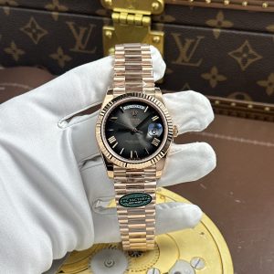 ĐỒNG HỒ ROLEX DAY-DATE M228235-0055 REPLICA 11 MẠ VÀNG HỒNG MẶT XÁM OMBRE TRỌNG LƯỢNG 210 GRAMS RC FACTORY 40MM